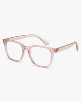 45-degree view of Willow Blue Light Glasses showing frame shape and temple details