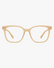 Willow Blue Light Glasses in Clear Champagne, front view on a light gray studio background