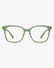 Willow Blue Light Glasses in Sage Green, front view on a light gray studio background