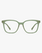 Willow Blue Light Glasses in Sage Green, front view on a light gray studio background